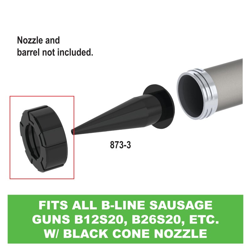 Albion Engineering Company 873-5 B-Line Plastic Front Cap for Albion B-Line Sausage Guns, Black - Image 3